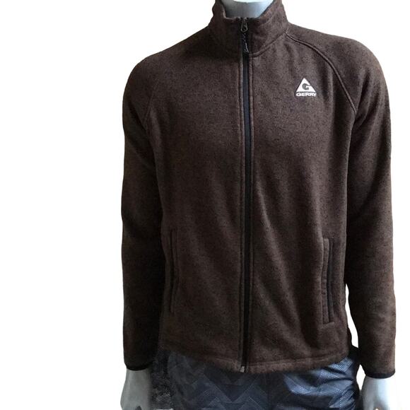 Gerry Full Zip Brown Jacket with Zipped Pockets Men's Size M Medium - Picture 1 of 10